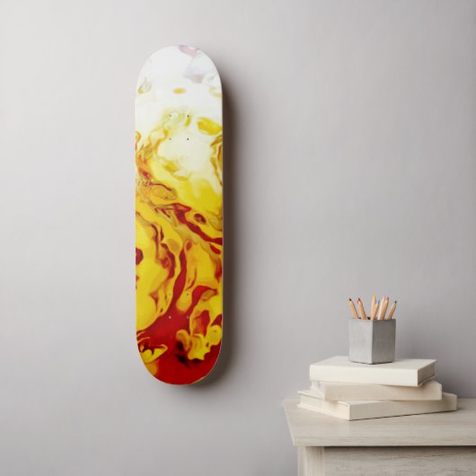 True Flames goudrood wit paarse vuur Persoonlijk Skateboard (Muurkunst)