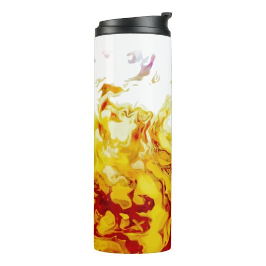 True Flames yellow black red orange fire Thermosbeker (Gedraaid links)