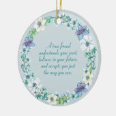 True Friend Quote Blue White Paars Floral Keramisch Ornament (Links)