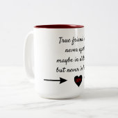 True Friends Tweekleurige Koffiemok (Voorkant links)