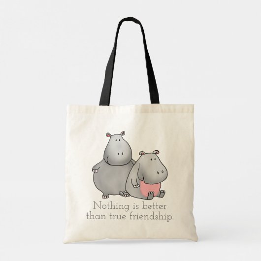 True Friendship Hippo Canvas tas (Achterkant)