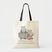 True Friendship Hippo Canvas tas (Voorkant)