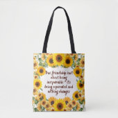 True Friendship Quote Tote Bag – Trendy & Creative (Voorkant)