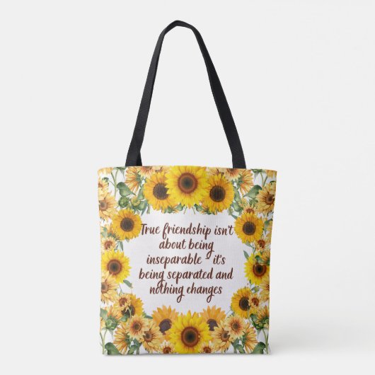 True Friendship Quote Tote Bag – Trendy & Creative (Achterkant)