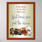 True Friendship: Teddy Bears, knul speelgoed: kuns Poster (Voorkant)