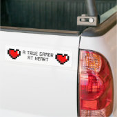True Gamer op Heart Bumpersticker (Op Truck)