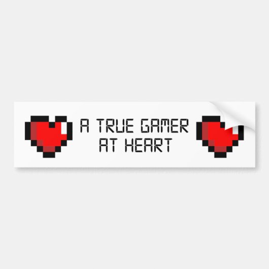 True Gamer op Heart Bumpersticker (Voorkant)
