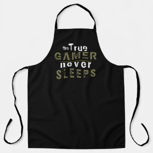 True Gamer slaapt nooit in Typografie Gamer Apron Schort