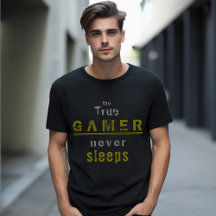 True Gamer slaapt nooit in Typografie Gamer