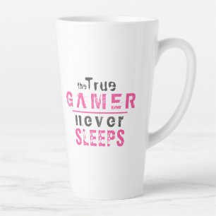 True Gamer slaapt nooit met roze meisjesgamer Latte Mok