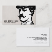 True Gentleman Card  Hipster Linen look Visitekaartje (Voorkant / Achterkant)