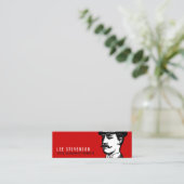 True Gentleman Card  Hipster Red en Black Mini Visitekaartje (Staand voorkant)