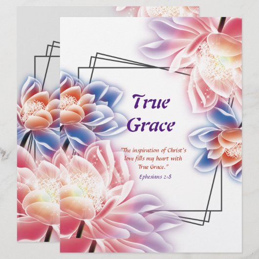 True Grace Poem, gepersonaliseerd papier (Voorkant / Achterkant)