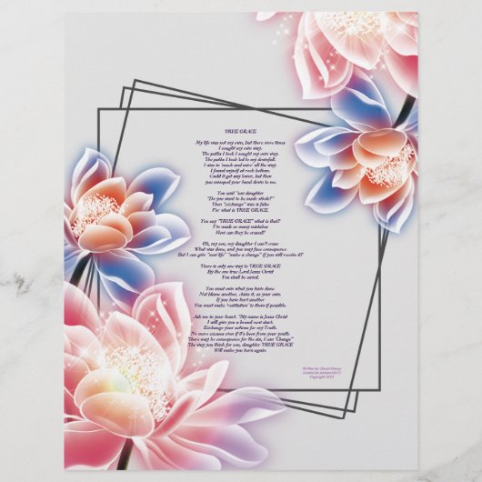 True Grace Poem, gepersonaliseerd papier (Achterkant)