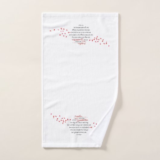 True Grandmoeder Quote Red Flower White Handdoek (Handdoek)