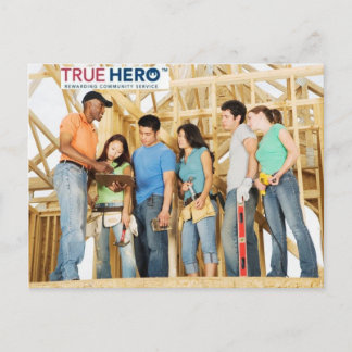 True Hero-briefkaart met foto van het serviceteam Briefkaart