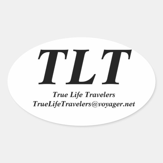 True Life Reizigers Ovale Sticker (Voorkant)