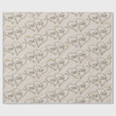 True Love Beach Hearts with Starfish Cadeaupapier (Vlak)