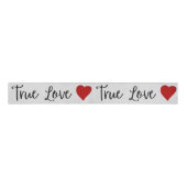 True Love Black Glitter Valentijns Grosgrain Lint (Voorkant)