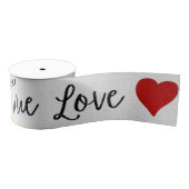 True Love Black Glitter Valentijns Grosgrain Lint (Spoel)