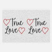 True Love Black Glitter Valentijns-pakpapier Inpakpapier Vel (Voorkant)