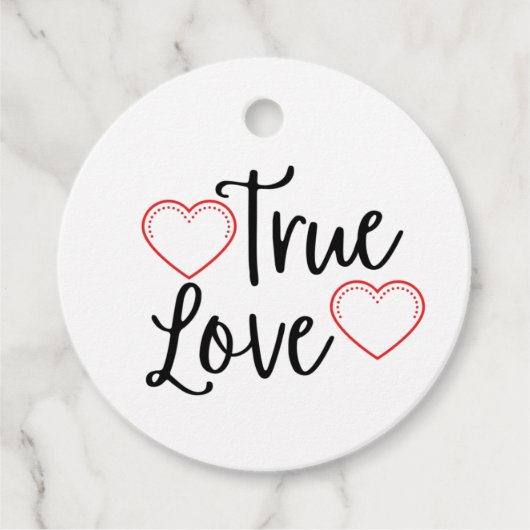 True Love Black Valentijns Bedankjes Labels (Voorkant)