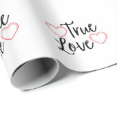 True Love Black Valentijns Cadeaupapier (Rol Hoek)