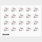 True Love Black Valentijns Ronde Sticker (Vel)