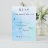 "True Love Blue" antwoordkaarten RSVP Kaartje (Staand voorkant)