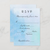 "True Love Blue" antwoordkaarten RSVP Kaartje (Voorkant / Achterkant)