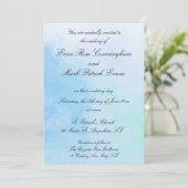 "True Love Blue" bruiloft uitnodiging (Staand voorkant)