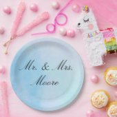 "True Love Blue" papieren Borden Papieren Bordje (Feest)