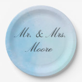 "True Love Blue" papieren Borden Papieren Bordje (Voorkant)