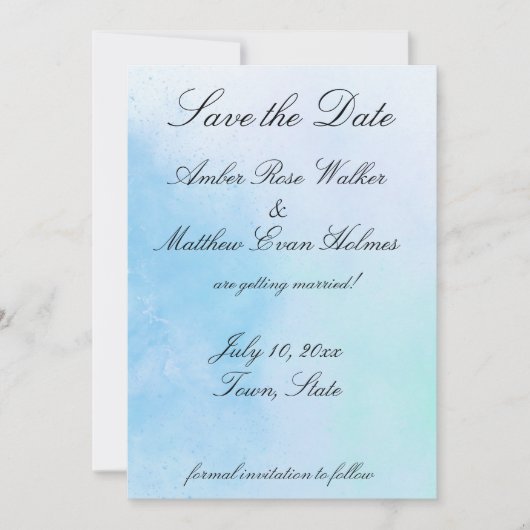"True Love Blue" slaat de datum op Save The Date (Voorkant)