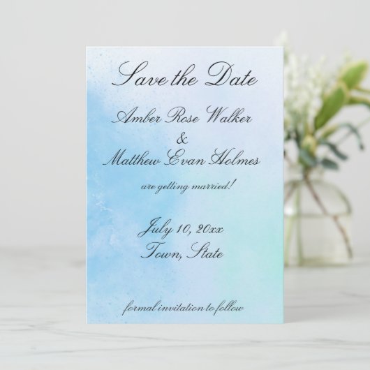 "True Love Blue" slaat de datum op Save The Date (Staand voorkant)
