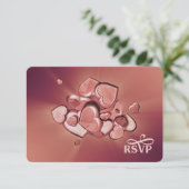 True Love Bursting Hearts RSVP (versie 2) Kaartje (Staand voorkant)