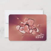 True Love Bursting Hearts RSVP (versie 2) Kaartje (Voorkant)
