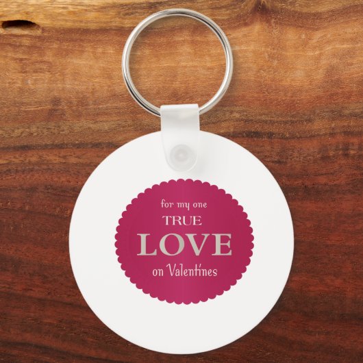 True Love Button Key Ring Sleutelhanger (Voorkant)