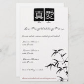 "True Love" Chinese bruiloftsmenu's (Voorkant / Achterkant)