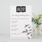 "True Love" Chinese bruiloftsmenu's (Staand voorkant)