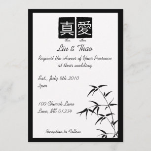 "True Love" Chinese huwelijksuitnodigingen Kaart