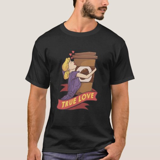 True Love Coffee Cup Caffeine Coffee Coffee Drinke T-shirt (Voorkant)