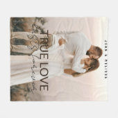 True Love Couple Familiefoto Gepersonaliseerde naa Fleece Deken (Voorkant (Horizontaal))