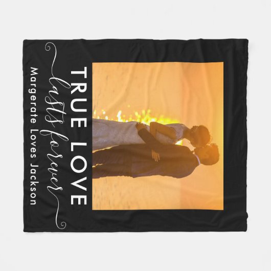 True Love Couple Photo Fleece Blanket (Voorkant (Horizontaal))
