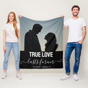 True Love Couple Photo Fleece Blanket