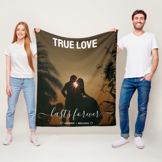 True Love Couple Photo Fleece Blanket (In situ)