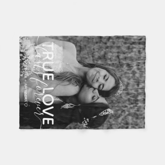 True Love Couple Photo Fleece Blanket (Voorkant (Horizontaal))