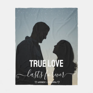 True Love Couple Photo Fleece Blanket Deken