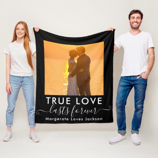 True Love Couple Photo Fleece Blanket Deken (In situ)