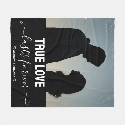 True Love Couple Photo Fleece Blanket Deken (Voorkant (Horizontaal))